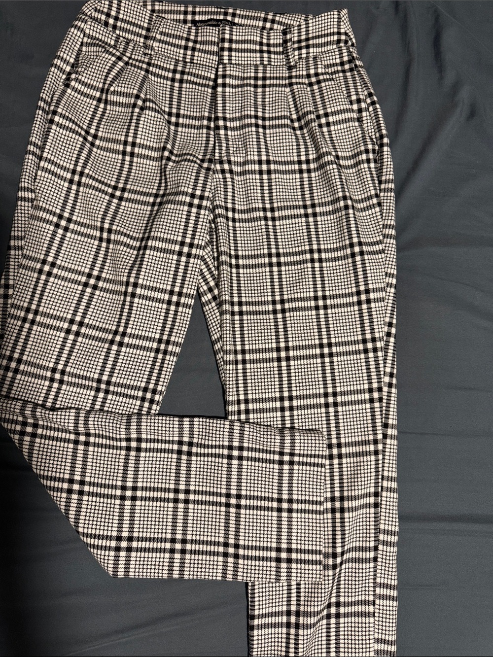 Abercrombie & Fitch Black and White Plaid Chinos